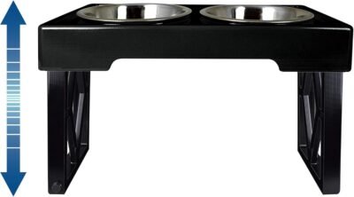 Pet Zone Designer Diner ADJUSTABLE Elevated Dog Bowls - Adjusts To 3