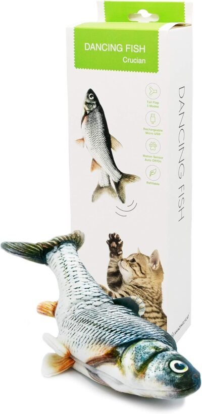 AmazinglyCat Dancing Fish - Flopping Catnip Kicker Toy for Cats