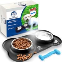Bent & Freck Dog Food Bowls for Small Dogs Cats - Stainless Steel