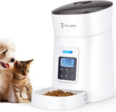 TSYMO Automatic Cat Feeder - 1-6 Meals Auto Dog Food Dispenser with