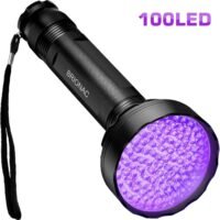 BRIONAC UV Black Light Flashlight 100 LED 395nm Wavelength for Pet