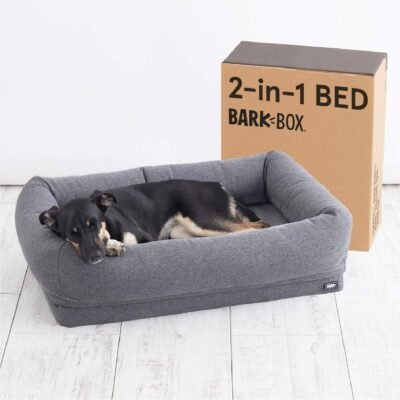 Barkbox 2-in-1 Memory Foam Dog Cuddler Bed Plush Orthopedic Joint