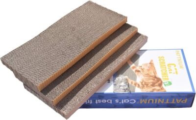 PATTNIUM 3 in 1 Corrugated Cat Scratcher Cardboard Scratching Pad