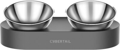 PETKIT CYBERTAIL Elevated Cat Bowls with 2 Stainless Steel Bowls 15