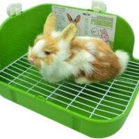RUBYHOME Rabbit Litter Box Toilet Plastic Square Cage Box Potty