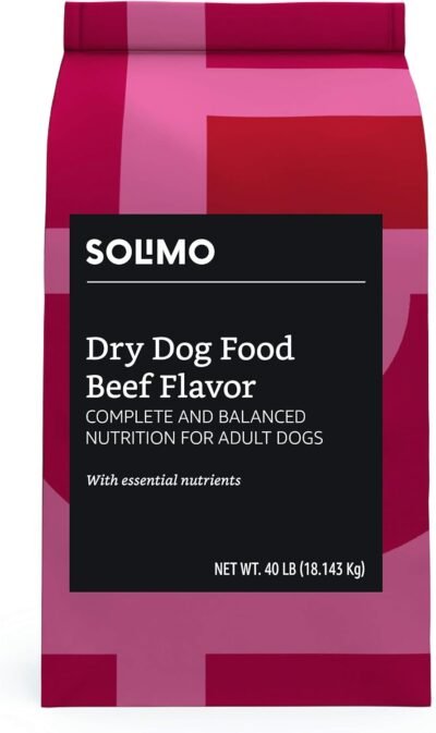 Amazon Brand - Solimo Basic Dry Dog Food with Grains Chicken or Beef
