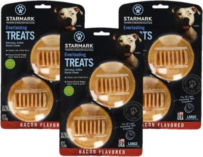 3 Pack Star Mark Everlasting Bacon Dog Dental Chews Large