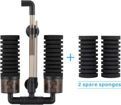 Hygger Aquarium Double Sponge Filter Comes with 2 Spare Sponges 1 Bag