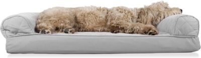 Furhaven Pet Dog Bed Therapeutic Sofa-Style Traditional Living Room