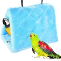 Winter Warm Bird Nest House Shed Hut Hanging Hammock Finch Cage Plush