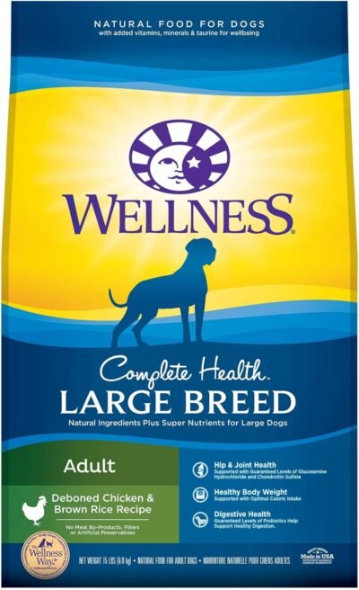 Wellness Complete Health Natural Dry Large Breed Dog Food Chicken &