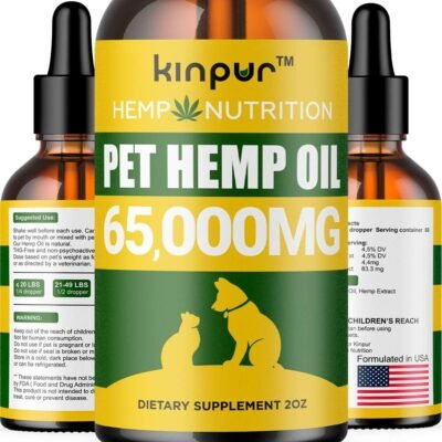 Hemp Oil for Dogs & Cats - 65000 - Calming Mood Anxiety & Stress