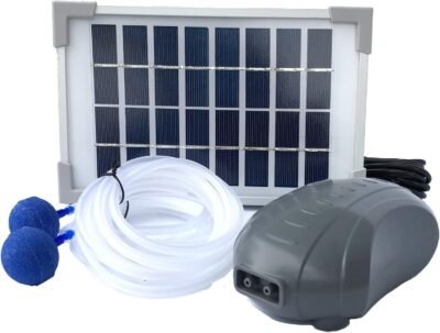 AEO Solar Powered Air Pump Kit Two Airing Stones 3LPM Air Pump & 25W