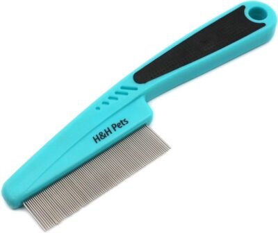 H&H Pets Flea Comb with Rubber Handle