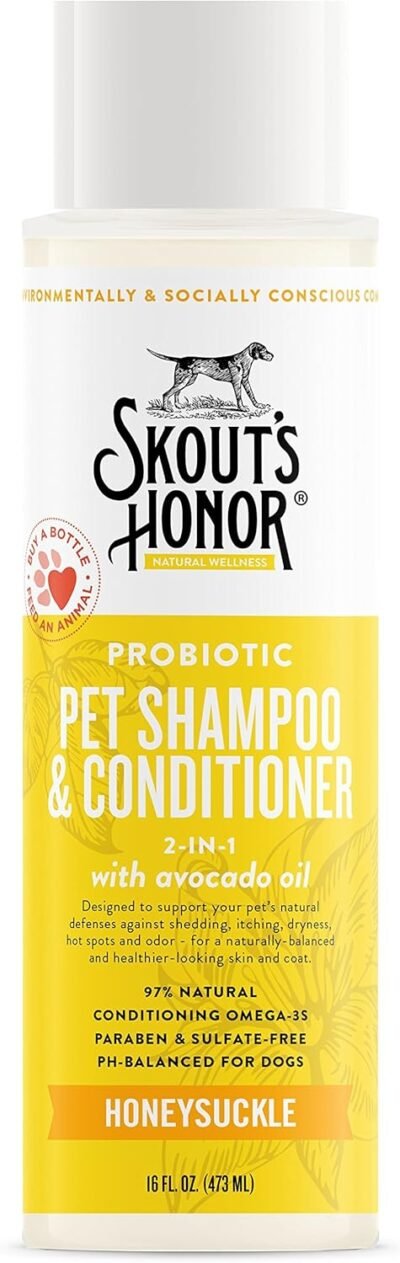 SKOUT'S HONOR Probiotic Pet Shampoo & Conditioner - 2-in-1 with