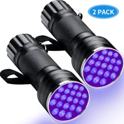 RENOOK 21 LEDs Mini UV Black Light Flashlight - 395nm Detector for