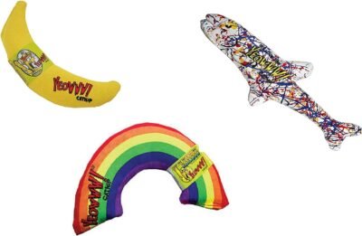 Yeowww Organic Catnip 3-Toy Variety Pack with Rainbow Banana and