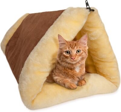Cat Bed 2-in-1 Fleece Tunnel Tube Cave- Best for Indoor Cats Kitten