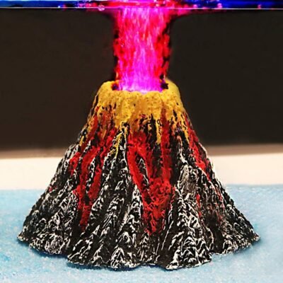 Uniclife Aquarium Volcano Ornament Kit with Air Stone Bubbler Fish