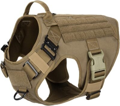ICEFANG Tactical Dog Harness with 2X Metal BuckleK9 Working Dog MOLLE