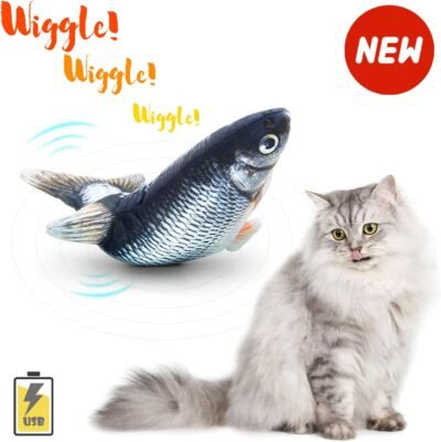 HASTOUS Interactive Fish Kicker cat Toy Electronic 3D Printed Fish