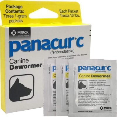 Panacur C Canine Dewormer Treatment Three 1-Gram Packets Each Packet