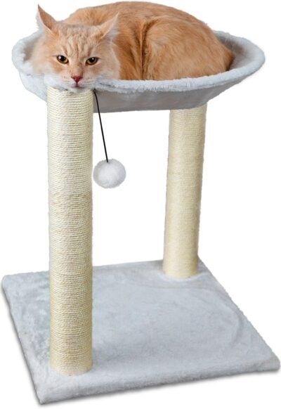Paws & Pals 3-in-1 Cat Scratching Post wHammock & Toy No-Effort