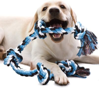 KILIKI Dog Rope Toys for Aggressive Chewers 3 Feet 5 Knots