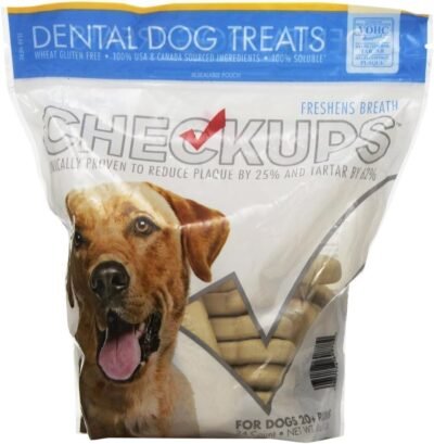 Checkups- Dental Dog Treats 24ct 48 oz for Dogs 20 pounds 2 Bags 48