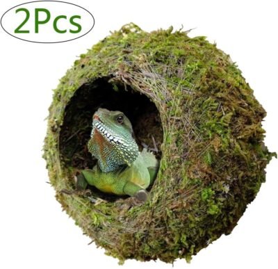 kathson Reptile Moss Cave Hide for Humidity 6' Mossy Hideout for