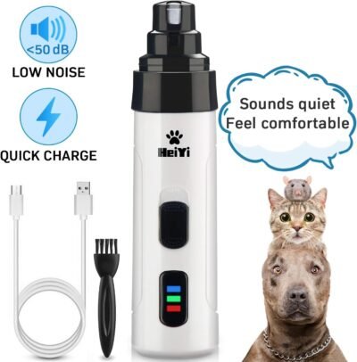 HeiYi Pet Nail Grinder Low Noise 2 Speed Dog Nail Grinder Pet Nail