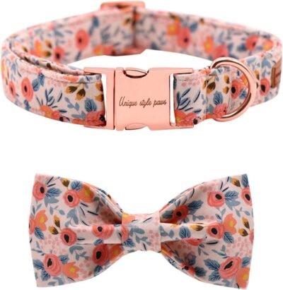 Unique Style Paws Dog Collar Bow tie Collar Adjustable Collars for