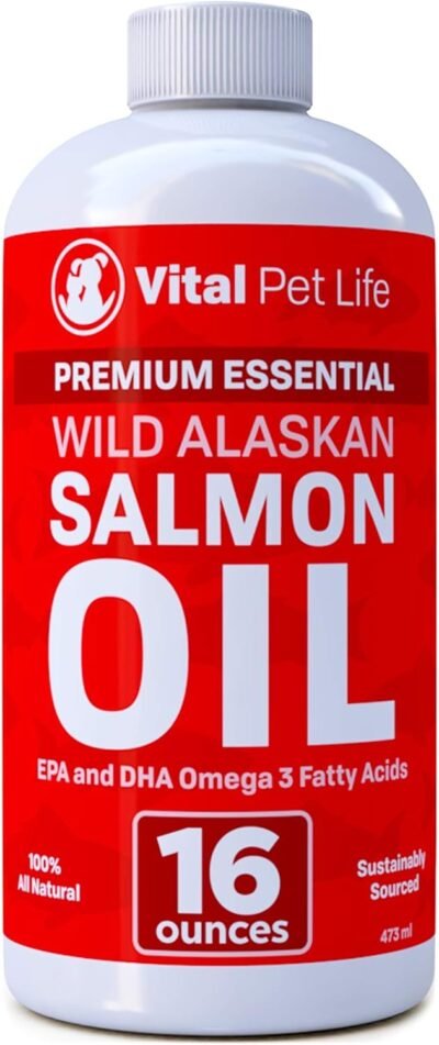 Salmon Oil for Dogs & Cats Fish Oil Omega 3 EPA DHA Liquid Food
