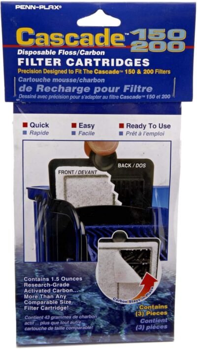 Penn Plax Cascade Hang-on Power Filter Replacement Cartridges - Pack