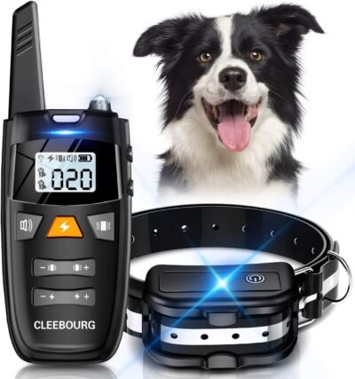 CLEEBOURG Dog Shock Collar Remote Dog Training Collar with 3