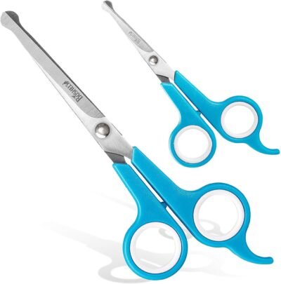 BOSHEL Dog Grooming Scissors Set - 2 Pet Grooming Scissors Safe