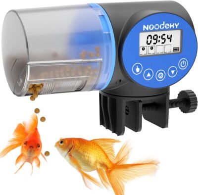 Noodoky Automatic Fish Food Feeder Timer Dispenser with 13 Inch Widen