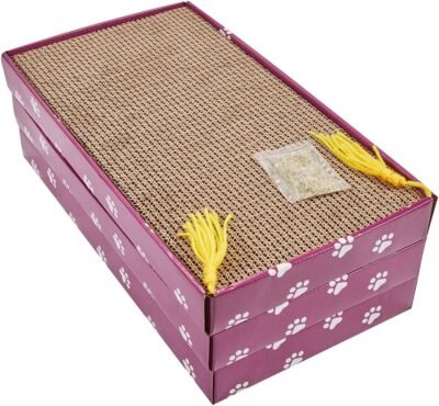 PEEKAB Cat Scratcher Cardboard Cat Wide Scratching Pad Reversible