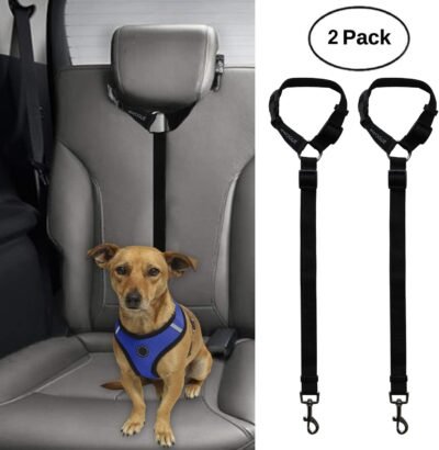 BWOGUE 2 Packs Dog Cat Safety Seat Belt Strap Car Headrest Restraint