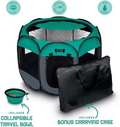 Ruff 'n Ruffus Portable Foldable Pet Playpen Carrying Case &