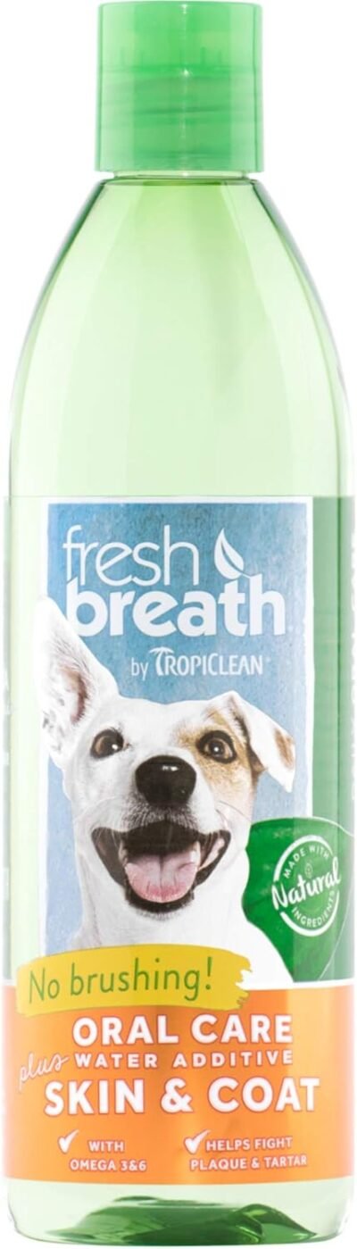 Fresh Breath by TropiClean Oral Care Water Additive Plus Skin & Coat