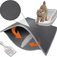 Pieviev Cat Litter Mat Anti-Tracking Litter Mat 30' X 24' Inch