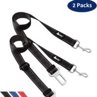 WePet Adjustable Reflective Dogs Car Seat Belt 2 Packs Pet Cats