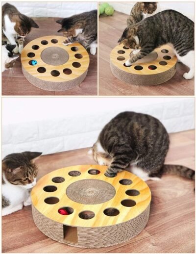 MIAOXSEN Cat Toy with Sturdy Scratching Pads and 2 Jingly Balls for
