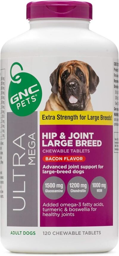 GNC Pets Ultra Mega Hip & Joint Supplements for Dogs Chewable Tablets