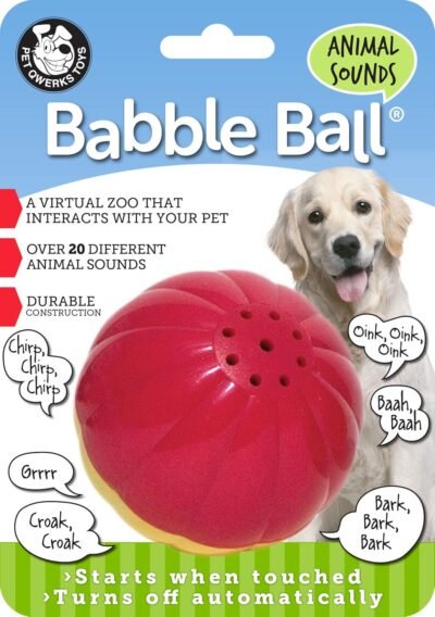 Pet Qwerks Animal Sounds Babble Ball Interactive Dog Toy Makes