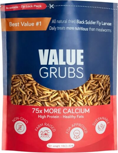 Value Grubs 4 lbs - Better Than Dried Mealworms for Chickens -