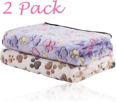 iNNEXT 2 Pack Puppy Blanket for Pet Cushion Small Dog Cat Bed Soft