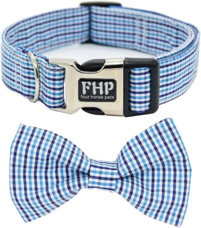 Fourhorse Cute Soft Dog with Bowtie Detachable Adjustable Bow Tie