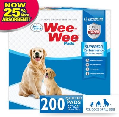 Four Paws Wee-Wee Puppy Training Standard Size 22' x 23' Pee Pads for